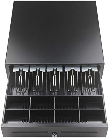 GOBBLER Electronic & Manual Metal Cash Drawer for Point of Sale (POS) System with Coin Tray, 5 Bill / 8 Coin (Black) [Cash Drawer]