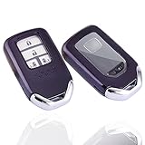 [yoshinari] HONDA 用 ホンダ 用 キーケース フリード オデッセイ ステップワゴン フィット S660 CR-Z ヴェゼル CR-V ジェイド シャトル シビック セダン ハッチバック タイプR アコード インサイト グレイス クラリティ ス (一体型、ダークパープル②)