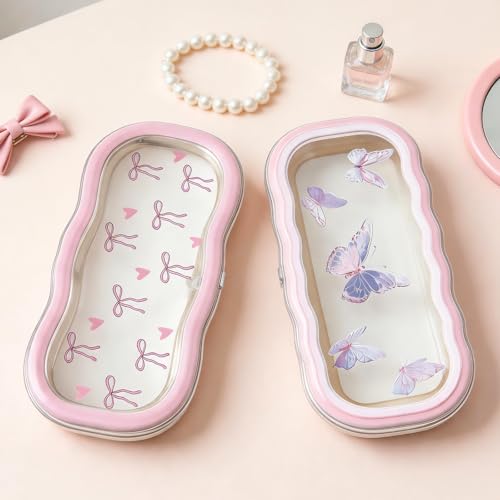 Image of Glasses Case Hard Shell, Clear Eyeglass Case, Cute Holder for Sunglasses and Reading Glasses