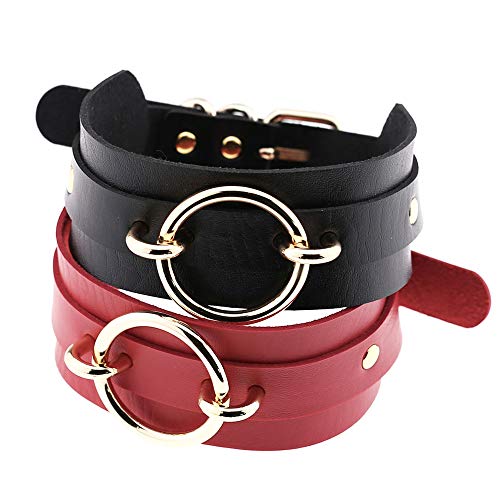 Daimay Collana Girocollo Pelle Sintetica Collare