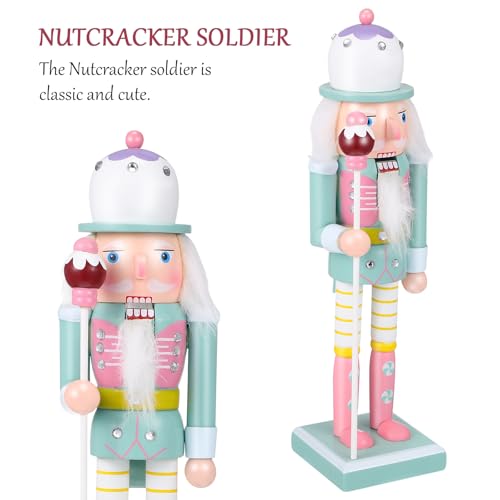 BESPORTBLE Weihnachten Nussknacker Soldat 25 cm Aus Holz Klassische Weihnachtsdeko Figur Weiche Kanten Leicht Tragbar für Wohn- Und Bürotischdekoration
