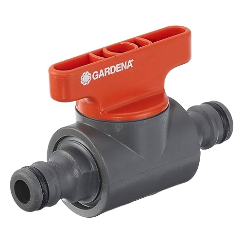 Gardena Kupplung mit Regulierventil: Schlauchkupplung zum Regulieren oder Absperren des Wasserdurchflusses im Schlauchverlauf Reichweitenbestimmung von Regnern verpackt (2976-20)