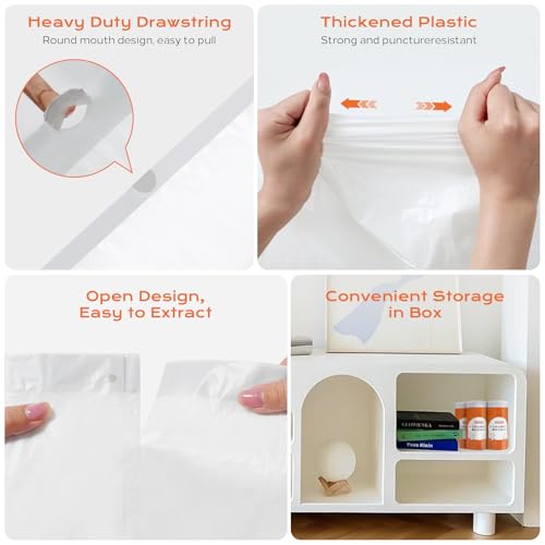 MUGVELL Forros de caixa de areia para gatos, resistente, resistente a rasgos e vazamentos, cordão fe