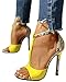 ticticlily Sandalias de Mujer Tacón Alto Verano Retro Zapatos De Tacón Boca de Pescado Tacón de Aguja Sandalias De Punta Abierta Boda Fiesta A Amarillo 37 EU