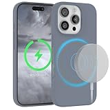 EAZY CASE - Silikonhülle kompatibel mit iPhone 16 Pro Hülle mit Qi Charging Silikon Hülle weich stoßfeste Handyhülle Schutzhülle Kameraschutz Dünn Schutz Cover TPU Bumper in Stahl Blau