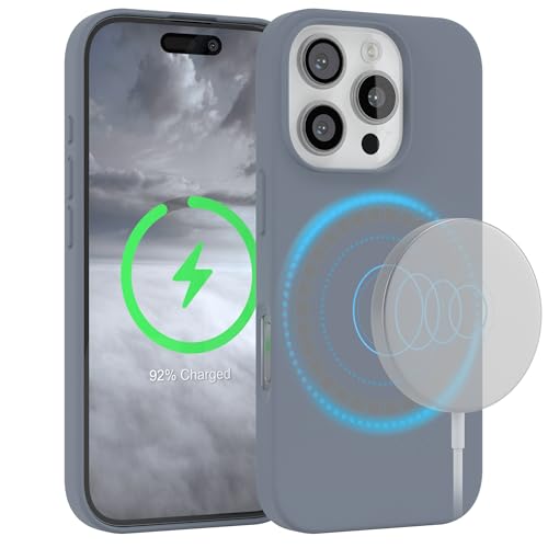 EAZY CASE - Silikonhülle kompatibel mit iPhone 16 Pro Hülle mit Qi Charging Silikon Hülle weich stoßfeste Handyhülle Schutzhülle Kameraschutz Dünn Schutz Cover TPU Bumper in Stahl Blau