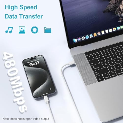 Image of KUZOOM USB C To USB C Cable, 60W Fast Charging Cable Compatible With iPhone 16 Pro Max /15 Pro /15, Samsung Galaxy S24 /S23 /S22 Ultra, iPad Pro, Pixel 9 /8 Grey, 3.3Ft
