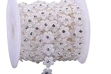 KAOYOO 10 Yards Flower Shaped Beaded Chain Trim with Rhinestone for Wedding,Decoration,DIY