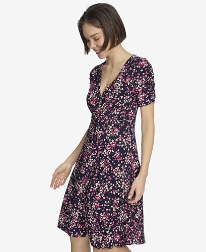 Image of Tommy Hilfiger Floral Ruche Empire Waist Fit-and-Flare