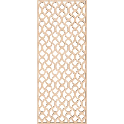 Image of Resort Decorative Pierced Fretwork Wood Wall Panels, 11 3 /8 inchW x 29 3 /8 inchH x 3 /8 inchT, Red Oak