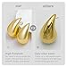 Teardrop Earrings dupes for Women Chunky Stud Extra Large Drop Gold Plated Waterdrop Earrings Trendy Jewelry for Women