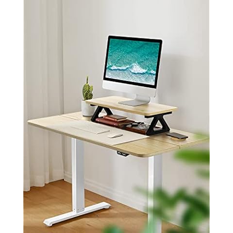 Totnz Height Adjustable Electric Standing Desk, Sit Stand up Desk, Home Office Desk with Hook, 48x24 Inches Cover