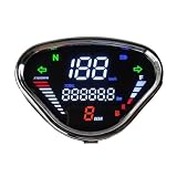 Pantalla clara: el velocímetro digital para motocicleta tiene una pantalla grande que le permite verlo fácilmente desde cualquier ángulo, perfecto para conducir de noche. También cuenta con un tacómetro digital para motocicleta que muestra su velocidad y RPM en tiempo real.