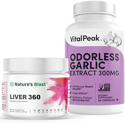 NATURES BLAST Liver 360 and Vital Peak Garlic Bundle