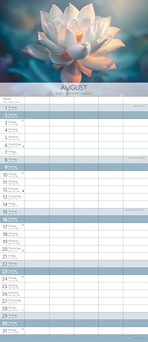 Alpha Edition - Zen 2026 – Calendario familiar 19,5x45 cm – 5 columnas para citas – Planificador de pared con festivos (DE/AT/CH) – 4 idiomas – Con fotografías naturales – Mucho espacio para - imagen 7