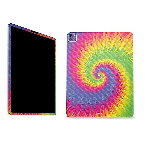 Image of MightySkins Carbon Fiber Skin Compatible With Apple iPad Pro 12.9 inch M2 6th Gen (2022) Full Wrap Kit - Vibrant Tie Dye | Protective Durable Textured Carbon Fiber Finish | Easy To Apply | Made in the USA