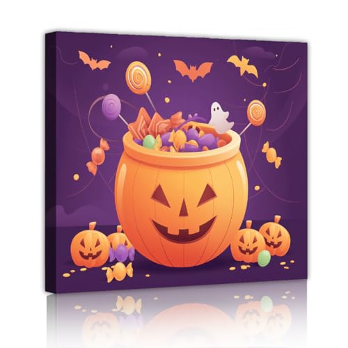 Art mural Halloween citrouille bonbons pour égayer un mur vide sans faire peur à bébé