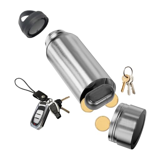 Botella De Agua Aislada De Acero Inoxidable,Botella De Agua Deportiva Aislada,Botella De Agua Segura Aislada Para Deportes Con Compartimento De Almacenamiento - Vaso De Pared Con Aislamiento Al Vacío