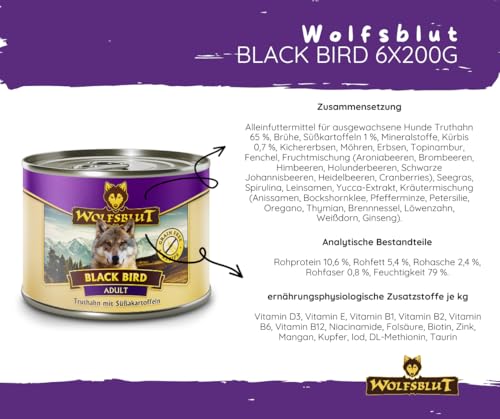 Wolfsblut Black Bird, 6er Pack (6 x 200 g)