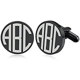 Custom4U Gemelos Negros Personalizados Padrino Acero Inoxidable 316L Gemelos Camisa Hombre Gemelos Traje Novio Regalo Padrino Boda
