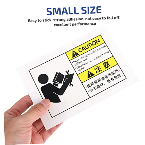Baluue 6 peças de pontas de decalque equipamento sinal de aviso sinais de instruções visuais adesivo