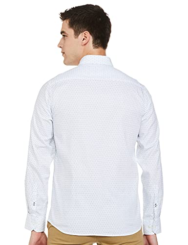 Image of Arrow Sports Men White Spread Collar Printed Casual Shirt