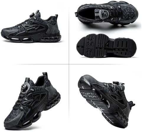 GemChve Werkschoenen voor dames en heren, veiligheidsschoenen met stalen neus, ademend, antislip, sportieve veiligheidsschoenen, maat Black 46 EU GemChve Werkschoenen voor dames en heren, veiligheidsschoenen met stalen neus, ademend, antislip, sportieve veiligheidsschoenen, maat Black 46 EU