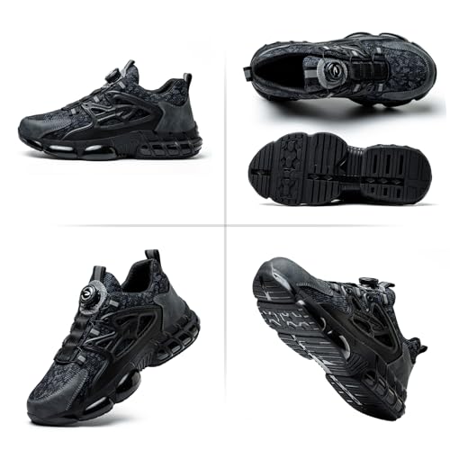 GemChve Steel Cap Safety Shoes, Black678, 8.5 UK - Image 3