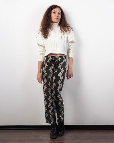 Image of ZOOSIXX Soft Black Pajama Pants for Women, Wide Leg Comfy Casual Lounge Yoga Capri Pants 22'' / 30''