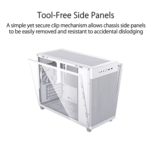 Image of ASUS Prime AP201 White Micro ATX PC Case, SFF Ready Compact Design, Pre-Installed Fan, Tool-Free Side Panels, 360mm Radiator Support, GPU Support up to 338mm, ATX PSU Compatible, 2 Year Warranty