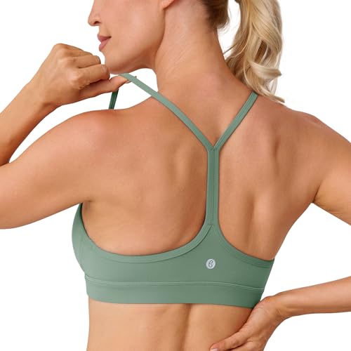 Image of BAYDI Clouduxi Y Back Sports Bra for Women - Padded Racerback Spaghetti Strap Low Impact Workout Yoga Bra, A-C Cups