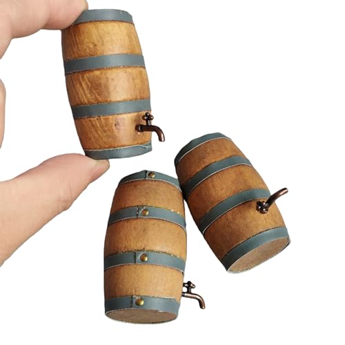 Dollhouse Miniature Beer Barrels & Whiskey Casks (3 pcs)