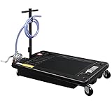 TUFFIOM Portable 17 Gallon Oil Drain Pan with Pump & Foldable T-Handle, Low Profile Oil Change Pan...