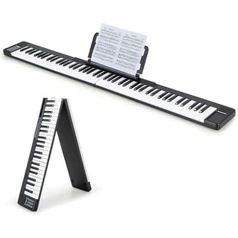 GYMAX Folding 88-Key Bluetooth Digital Piano Cover