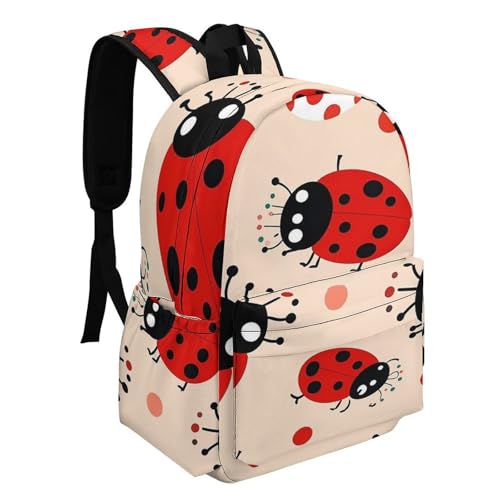 Cute Ladybug Printed Backpack Water-Resistant Pack Stylish Bag Lightweight Travel Backpack2