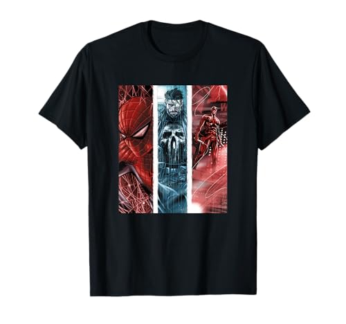 Marvel Punisher Daredevil & Spider-Man Epic Panels T-Shirt