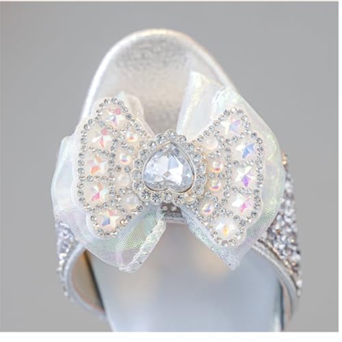 Girls Low Heels Rhinestone Princess Sandals Bowknot Mary Jane Shoes Wedding Party3