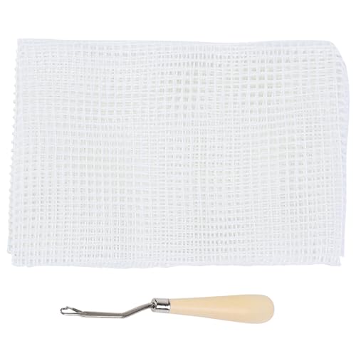 HAOHIZE Knüpfhaken aus Segeltuch, Teppichherstellungs-Set für Haushalt, DIY, Netzstoff, handgefertigt, Häkeln, Teppich, Teppichherstellung, Stricken, Netzstoff, Zubehör, (50x50cm)