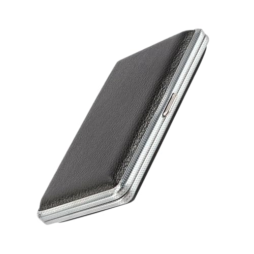 Image of VICASKY Portable Cigarette Case for Smokers, Aluminium Alloy and Pu Material, Fashionable Design with Anti-Squeezing Feature, Storage Box for Superking Cigarettes and Tobacco Pouches