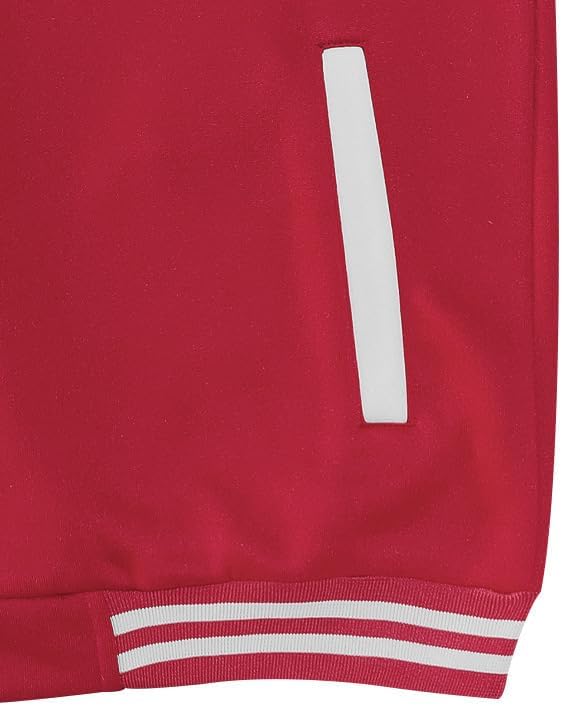 Men's Varsity Baseball Jacket Classic College Style Bomber Coat with Striped Ribbed Collar Casual Outerwear - Image 6