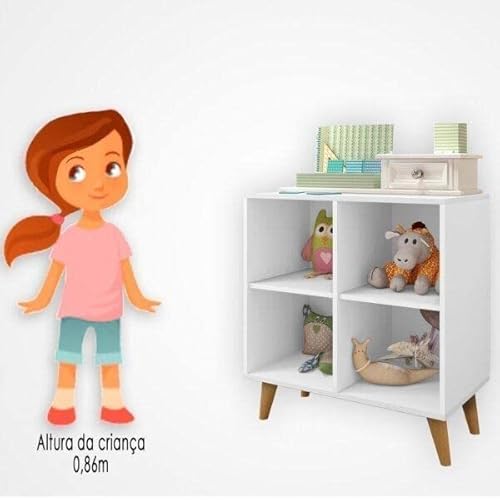 Estante Infantil Organizadora 4 Nichos J&a Móveis Branco