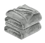 MOONLIGHT20015 Silk Touch Warm 2 Pack Fleece Blankets - 400 GSM Throws for Sofa Fluffy Blanket Bed Throw for Bedroom, Couch, Travel, Kids, Bedroom Accessories Silver, Twin/Double (150 X 200CM)