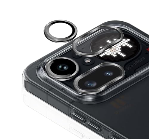 Image of Pack 2- Camera lens Protector Ring for Nothing 4A Pro 5G Camera Tempered Glass Aluminum Alloy Rings, Ultra-HD Metal Frame- Black