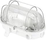 ADAKAT Kellerlampe Bulkhead E27 IP54, Glasabdeckung, Metallgitter, max. 100W
