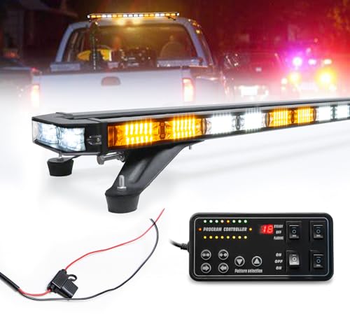 LUMENIX 48 Inch Rooftop Strobe Emergency Lights Bar Heavy-Duty Warning Flashing Traffic Lightbar...