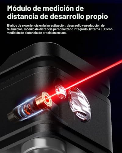Miniatura 4 de Godyga Linterna Led Recargable 4-En-1 Con Medidor De Distancia Láser, Luz Blanca Y Roja, Contador De Golpes De Golf, 500 Lúmenes Ipx6, Clip Magnético Para Outdoor Y Uso Diario