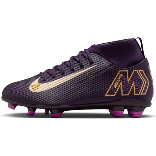Nike Jr. Mercurial Superfly 10 Club Little/Big Kids’ MG High-Top Soccer Cleats (HF6283-500, Grand Purple/Pale Ivory)