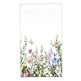 Snrfory Fingertip Towel Watercolor Wildflower Leaves Large Hand Towel for Bathroom Kitchen Spa (15.7