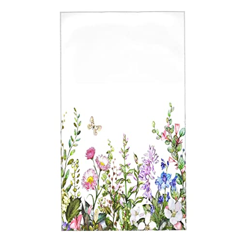 Snrfory Fingertip Towel Watercolor Wildflower Leaves Large Hand Towel For Bathroom Kitchen Spa (15.7X27.5 Inch) #TOP2