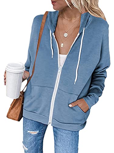 ORANDESIGNE Damen Hoodie Jacke Sweatjacke Kapuzenpullover Reissverschluss...